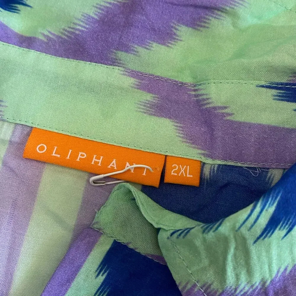 Oliphant Green and Blue Midi Dress - Picture 6 of 13